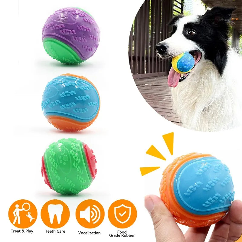 Dog Teeth Cleaning Bite Resistance Squeaky Ball