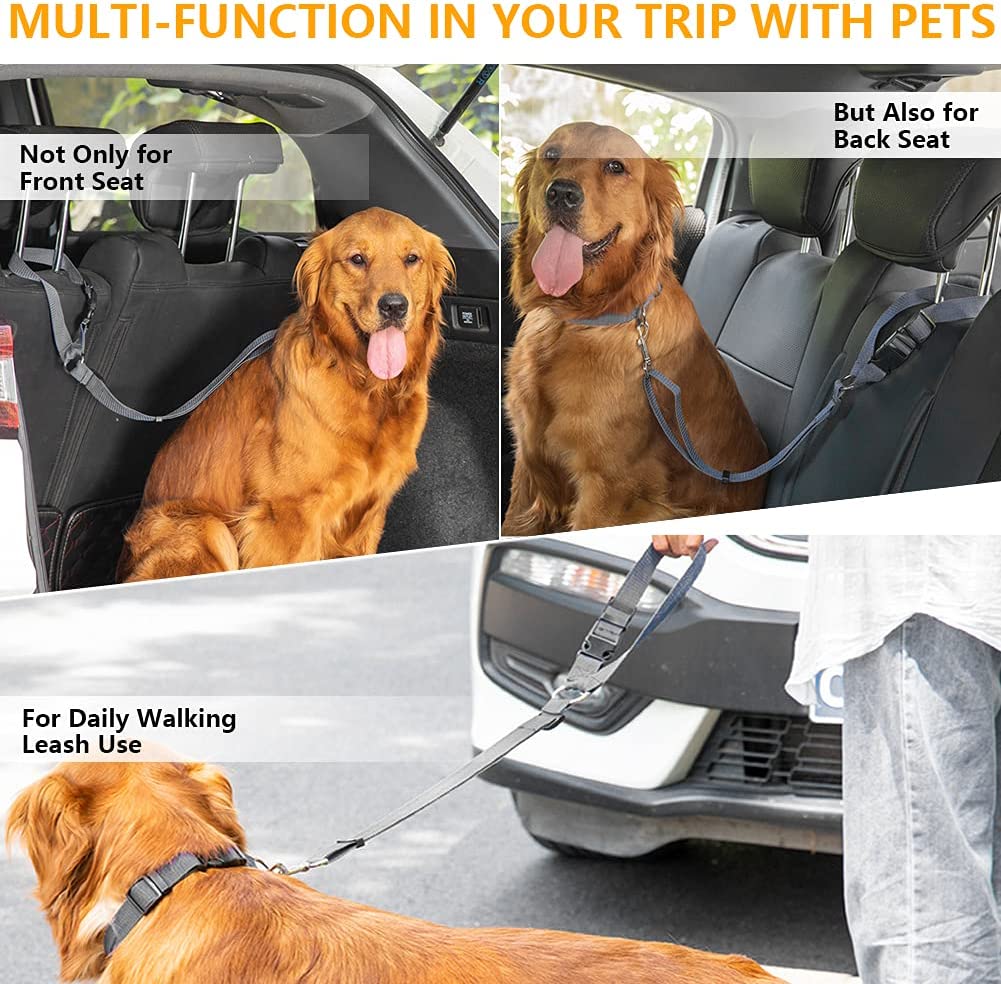 Pet Seat Belts, Car Headrest Restraint Adjustable Safety Leads Vehicle Seatbelt Harness