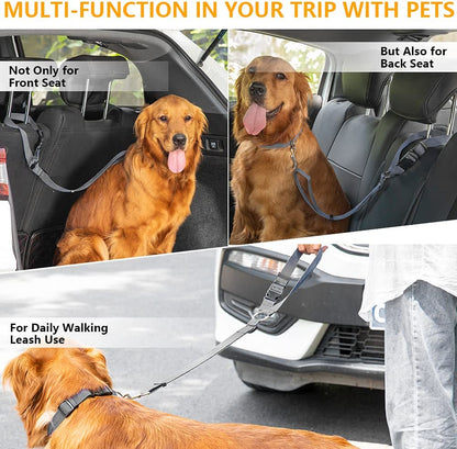 Pet Seat Belts, Car Headrest Restraint Adjustable Safety Leads Vehicle Seatbelt Harness