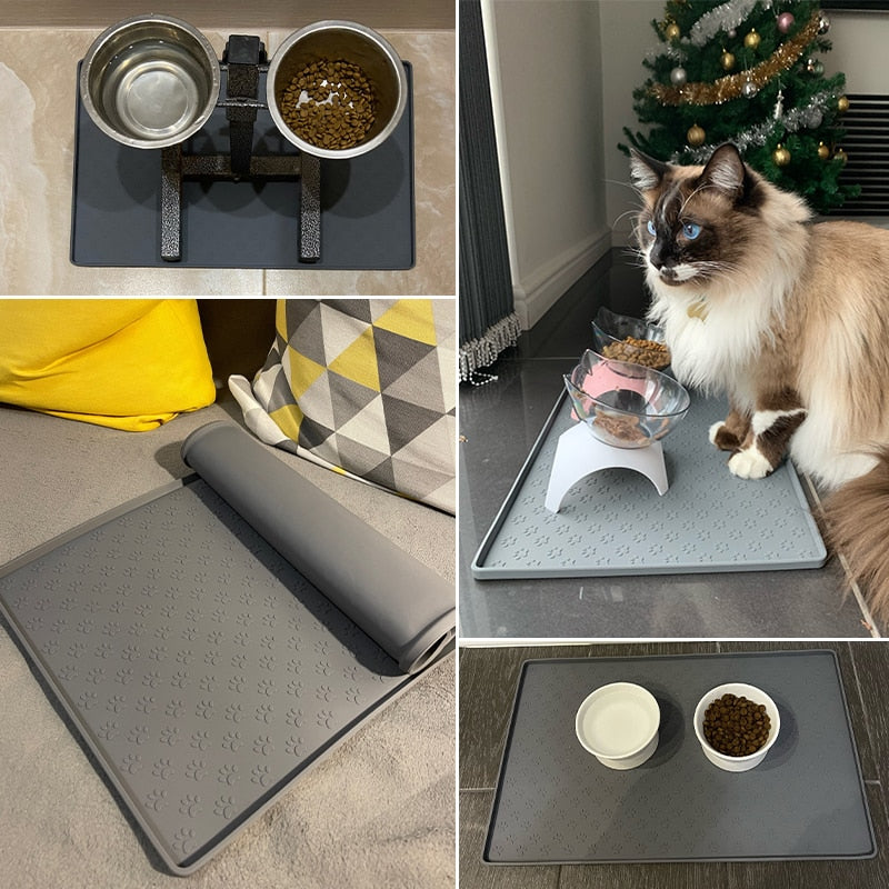 Pet Placemat for Dog and Cat, Mat for Prevent Food and Water Overflow