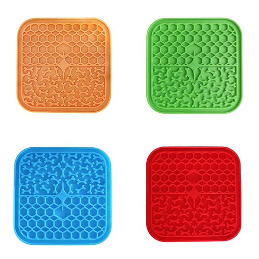 Pet Suction Cup Lick Pad - Slow Feeder Mat for Dogs - Silicone Placemat for Easy Feeding and Grooming