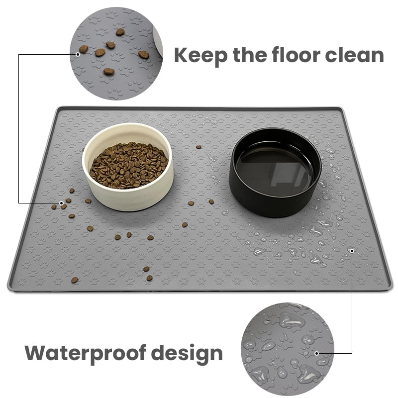 Pet Placemat for Dog and Cat, Mat for Prevent Food and Water Overflow