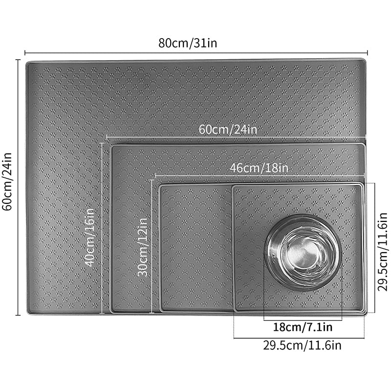 Pet Placemat for Dog and Cat, Mat for Prevent Food and Water Overflow