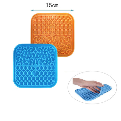 Pet Suction Cup Lick Pad - Slow Feeder Mat for Dogs - Silicone Placemat for Easy Feeding and Grooming