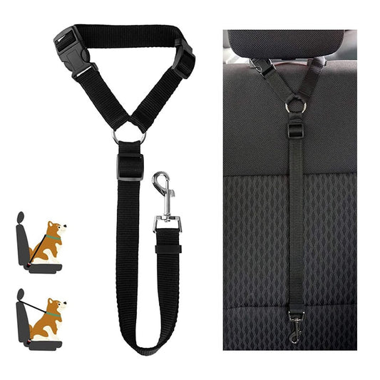 Pet Seat Belts, Car Headrest Restraint Adjustable Safety Leads Vehicle Seatbelt Harness